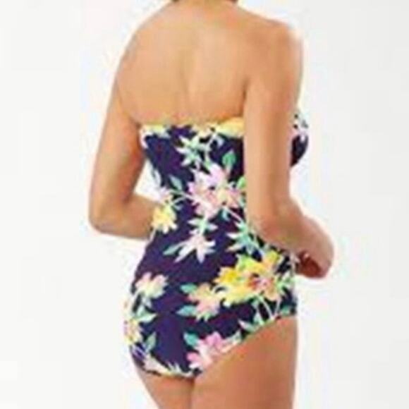 NEW Tommy Bahama Sun Lilies Twist Bandeau One-Piece Swimsuit Size 12 - Picture 3 of 6